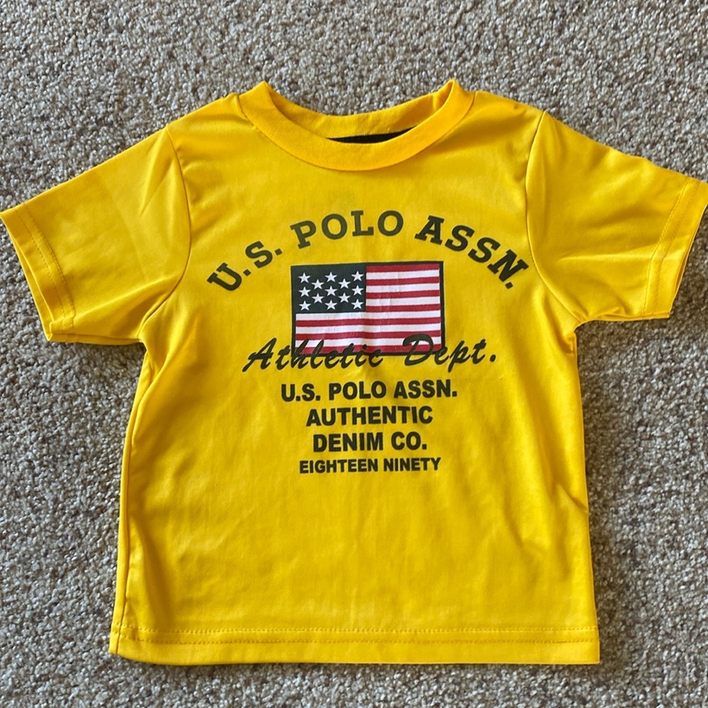 US Polo Assn. Boy's yellow short sleeve tshirt, size 2T